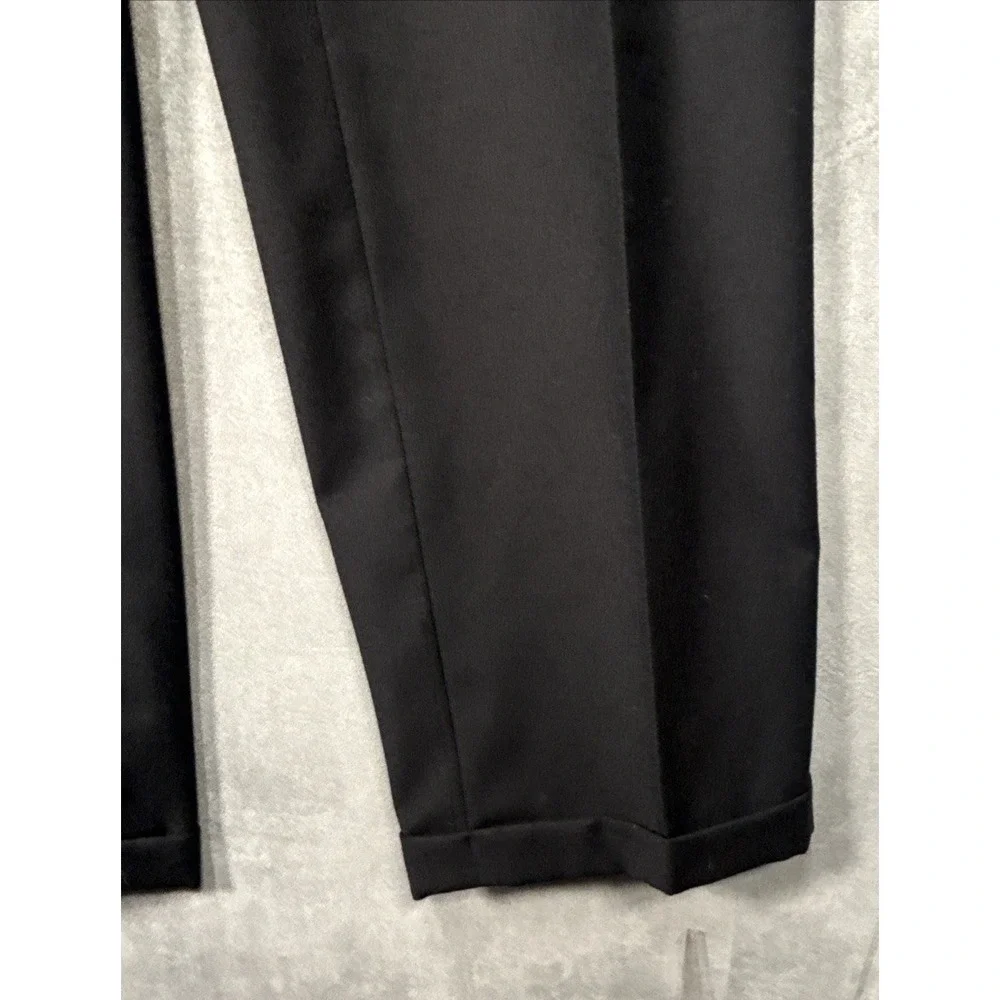 Vintage Chaps Ralph Lauren Mens 42 Black All Virgin Wool 2 Piece Suit Made USA